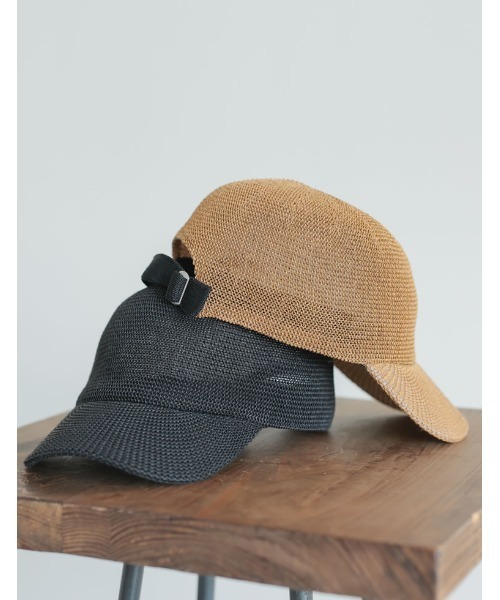 Re:EDIT（リエディ）の「ペーパーキャップ（キャップ・レディース・ベージュ/ブラック・FREE）」の8枚目の写真