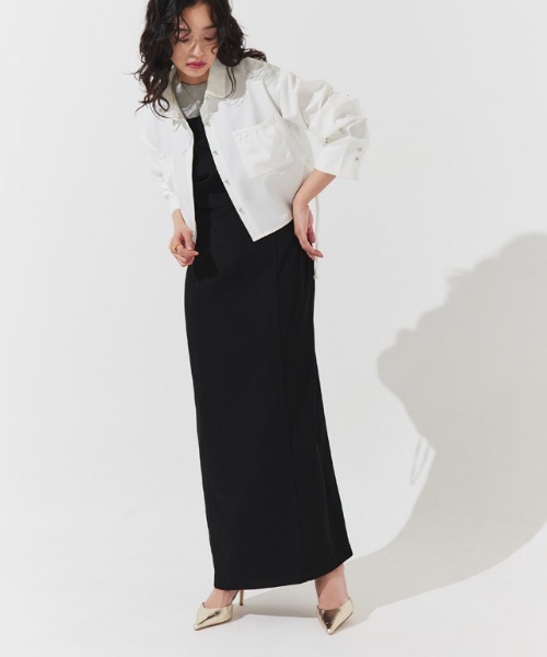 ECLAM(クラム)の「ドレープデザインキャミワンピース(ワンピース・レディース・ブラック/チャコール・S/M)」の21枚目の写真