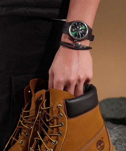Timberland(ティンバーランド)の「「Timberland/ティンバーランド」クロノグラフ レザーストラップ/シリコンストラップ(アナログ腕時計・メンズ・ブラック×グリーン/ブルー/タン・44mm)」の11枚目の写真