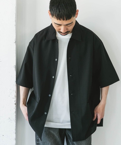 新品タグ付◆ 『UR TECH』バンドカラーシャツ　アーバンリサーチ　DOORS UR TECH』バンドカラーシャツ（Tシャツ/カットソー）｜URBAN