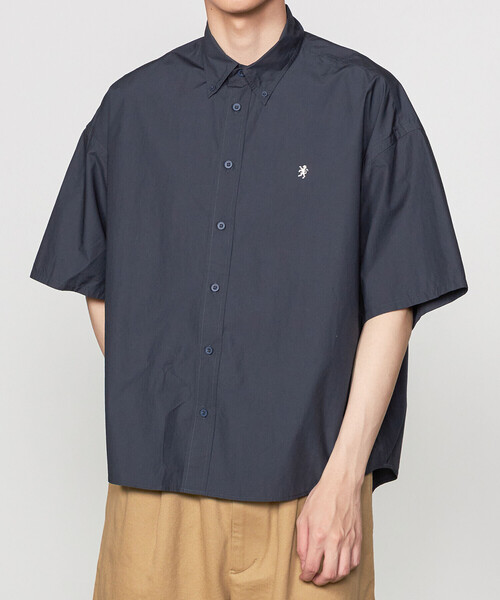 【希少✨】visvim コットン ハーフボタンダウン シャツ ブラック サイズ1 Gymphlex | コットンタイプライター ボタンダウン半袖シャツ MEN