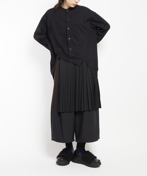 gomme（ゴム）の「エクセルツイル　プリーツパンツ（その他パンツ・レディース・ブラック/チャコールグレー・MEDIUM）」の7枚目の写真