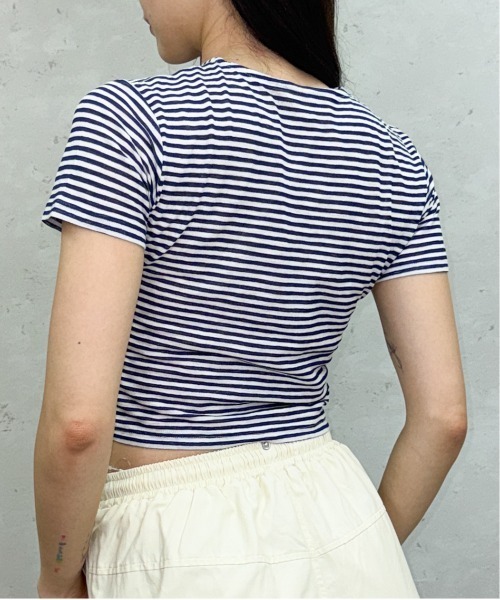 Per sist ence（パーシエンス）の「シアーボーダーショート丈Ｔシャツ（Tシャツ/カットソー・レディース・グレー/ブラウン/ネイビー・ONE SIZE）」の20枚目の写真