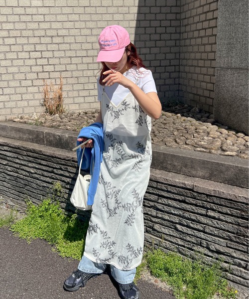 PILIT（ピリット）の「メッシュ刺繍キャミワンピース（ワンピース・レディース・ブラック/オフホワイト・FREE）」の6枚目の写真