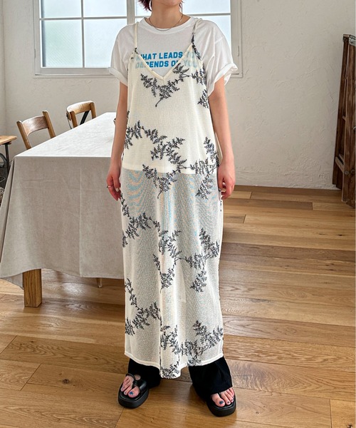 PILIT（ピリット）の「メッシュ刺繍キャミワンピース（ワンピース・レディース・ブラック/オフホワイト・FREE）」の22枚目の写真