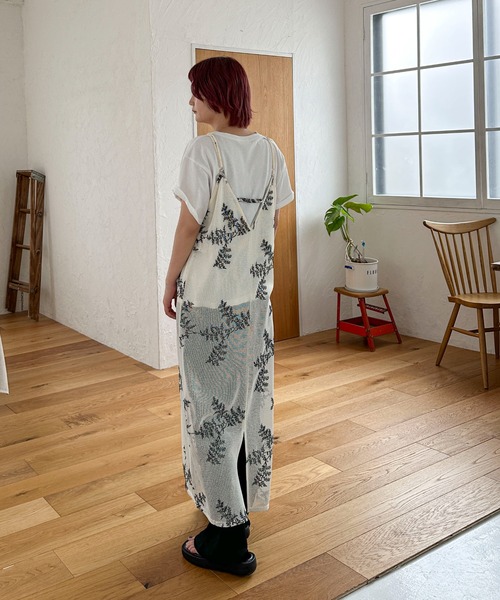 PILIT（ピリット）の「メッシュ刺繍キャミワンピース（ワンピース・レディース・ブラック/オフホワイト・FREE）」の20枚目の写真