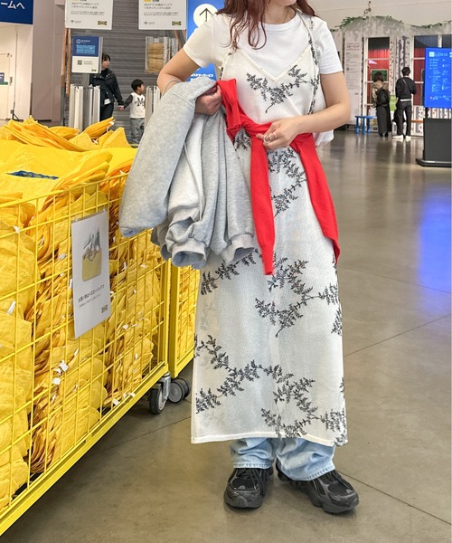 PILIT（ピリット）の「メッシュ刺繍キャミワンピース（ワンピース・レディース・ブラック/オフホワイト・FREE）」の19枚目の写真