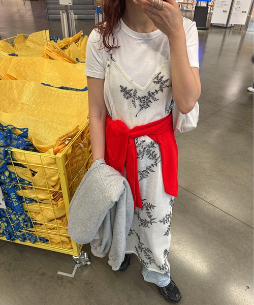 PILIT（ピリット）の「メッシュ刺繍キャミワンピース（ワンピース・レディース・ブラック/オフホワイト・FREE）」の13枚目の写真