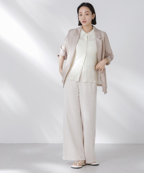 NANO universe（ナノユニバース）の「衿付カットジャガードメロートップス（Tシャツ/カットソー・レディース・ブルー/ブラック/アイボリー・FREE）」の9枚目の写真