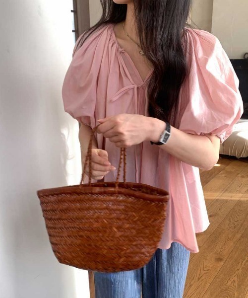 gossip!ロサンゼルス(ゴシップロサンゼルス)の「ボリュームスリーブ ギャザーブラウス(シャツ/ブラウス・レディース・ブルー/ピンク/ホワイト・FREE)」の15枚目の写真