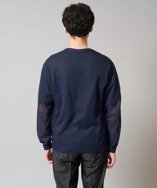 a.v.v（アーヴェヴェ）の「【洗濯機で洗える】サマーシアーニットカーディガン（カーディガン/ボレロ・メンズ・ブラック/ネイビー・46/48）」の17枚目の写真