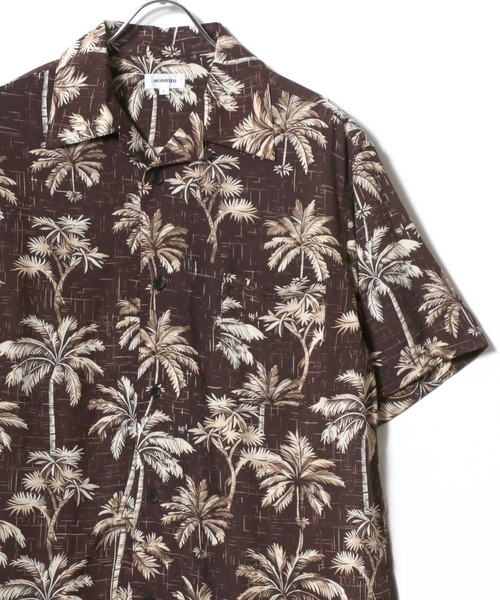 MARUKAWA（マルカワ）の「レーヨン 総柄 オープンカラー アロハシャツ 開襟シャツ（シャツ/ブラウス・メンズ・ブラック系その他2/ホワイト系その他/グリーン系その他/オレンジ/ブルー系その他/ネイビー系1/ブラウン系その他/ブラック/ネイビー系2/ブラック系その他3/ブラック系その他/ネイビー系3/ブルー系その他2/ホワイト系その他2/ネイビー系4/ブラック系その他4/グリーン系その他2/ネイビー系/ブルー系その他3・LL/L/M/S）」の8枚目の写真