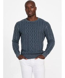 Guess(QX)HERMAN Cn Cable Washed Sweater Z[^[(jbg/Z[^[)