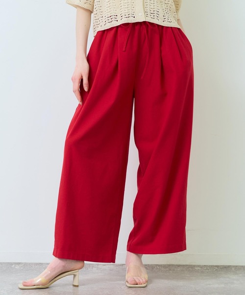 Settimissimo(セッティミッシモ)の「フレンチリネン イージーワイドパンツ(その他パンツ・レディース・レッド/オフホワイト・FREE)」の8枚目の写真