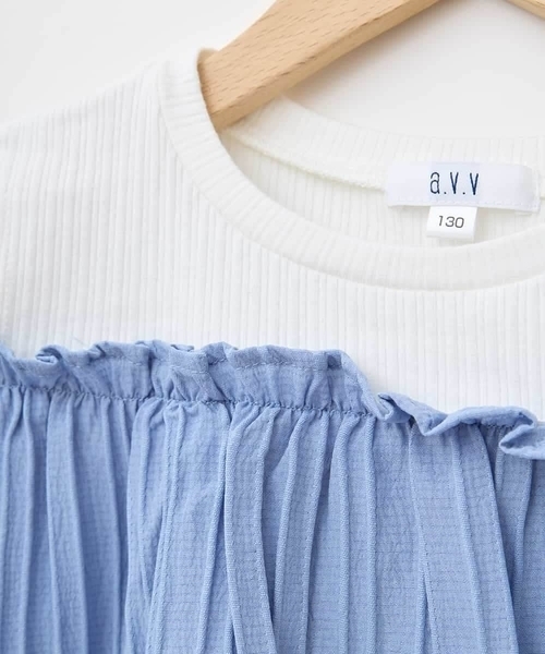 a.v.v（アーヴェヴェ）の「[100-160]【セットアップも出来る】袖レースアップオフショルブラウス（シャツ/ブラウス・キッズ・ブラック/ブルー・110/100/160/120/130/150/140）」の10枚目の写真