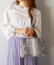 ジェイダ GYDA パイソンハンドルスクエアBAG （ベージュ