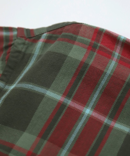 OMNIGOD（オムニゴッド）の「[OMNIGOD mens / オムニゴッド] コットンギャバチェック スプレッドカラーシャツ（シャツ/ブラウス・メンズ・レッド系その他/グリーン系その他・4/3/2）」の9枚目の写真