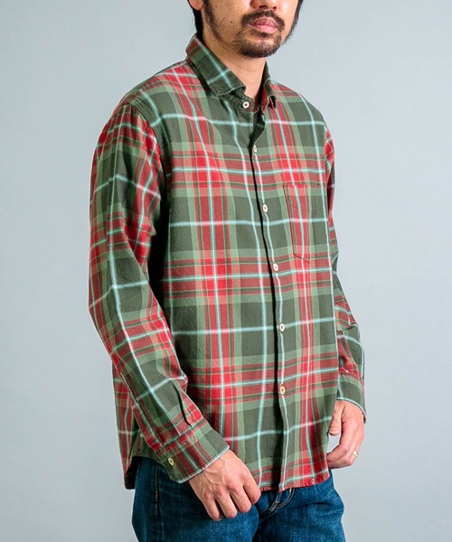 OMNIGOD（オムニゴッド）の「[OMNIGOD mens / オムニゴッド] コットンギャバチェック スプレッドカラーシャツ（シャツ/ブラウス・メンズ・レッド系その他/グリーン系その他・4/3/2）」の19枚目の写真