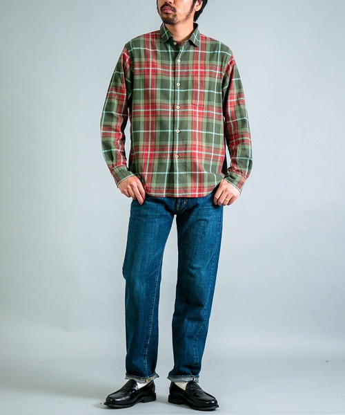 OMNIGOD（オムニゴッド）の「[OMNIGOD mens / オムニゴッド] コットンギャバチェック スプレッドカラーシャツ（シャツ/ブラウス・メンズ・レッド系その他/グリーン系その他・4/3/2）」の20枚目の写真
