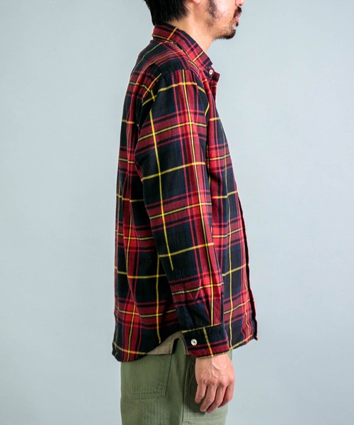 OMNIGOD（オムニゴッド）の「[OMNIGOD mens / オムニゴッド] コットンギャバチェック スプレッドカラーシャツ（シャツ/ブラウス・メンズ・レッド系その他/グリーン系その他・4/3/2）」の10枚目の写真