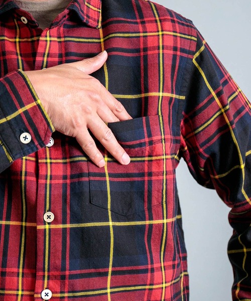OMNIGOD（オムニゴッド）の「[OMNIGOD mens / オムニゴッド] コットンギャバチェック スプレッドカラーシャツ（シャツ/ブラウス・メンズ・レッド系その他/グリーン系その他・4/3/2）」の13枚目の写真