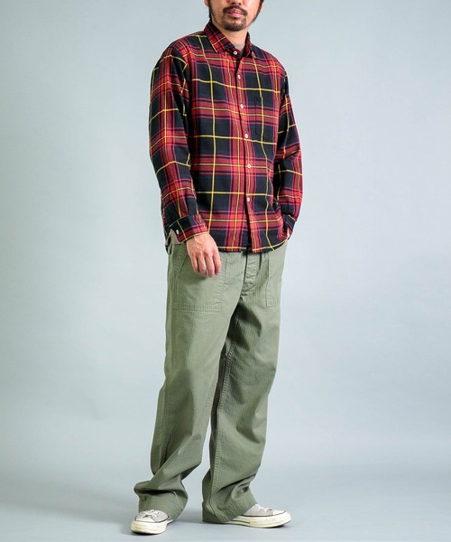 OMNIGOD（オムニゴッド）の「[OMNIGOD mens / オムニゴッド] コットンギャバチェック スプレッドカラーシャツ（シャツ/ブラウス・メンズ・レッド系その他/グリーン系その他・4/3/2）」の5枚目の写真