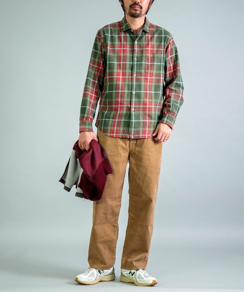 OMNIGOD（オムニゴッド）の「[OMNIGOD mens / オムニゴッド] コットンギャバチェック スプレッドカラーシャツ（シャツ/ブラウス・メンズ・レッド系その他/グリーン系その他・4/3/2）」の8枚目の写真