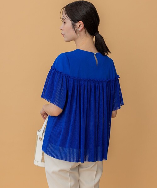組曲（クミキョク）の「プリーツコンビ5分袖 カットソー（Tシャツ/カットソー・レディース・ブラック系/ブルー系/アイボリー系・2/3）」の21枚目の写真