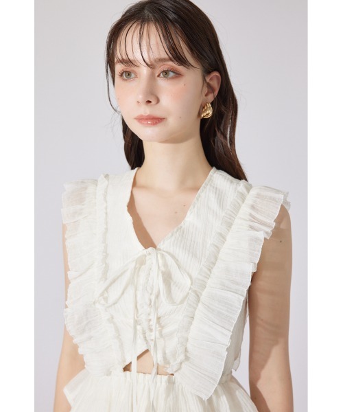 rienda(リエンダ)の「ティアードフリルミニワンピース 夏服(ワンピース・レディース・ライトブルー/ホワイト/ブラック・SMALL/MEDIUM)」の12枚目の写真