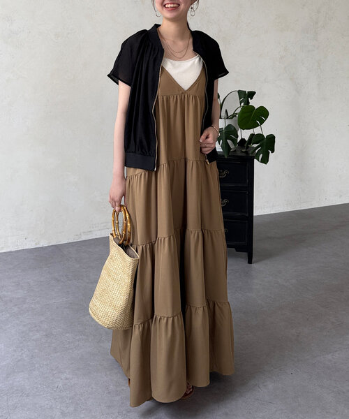 Chez toi（シェトワ）の「ドットキャミワンピース（ワンピース・レディース・ブラック/ベージュ/ネイビー/ブラック系その他・FREE）」の3枚目の写真