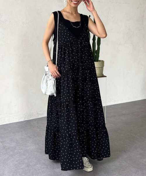 CHICWISH★シュシュ付きドットキャミワンピース☆ CHICWISH☆シュシュ付きドットキャミワンピース☆ (Chicwish