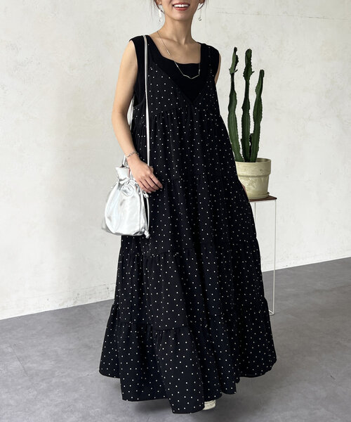 新品タグ付き 【DOLCE &GABBANA】 キャミソール ワンピース タックキャミソールワンピース＜大きいサイズ有＞シックスタイル