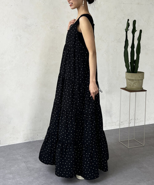 Chez toi（シェトワ）の「ドットキャミワンピース（ワンピース・レディース・ブラック/ベージュ/ネイビー/ブラック系その他・FREE）」の10枚目の写真