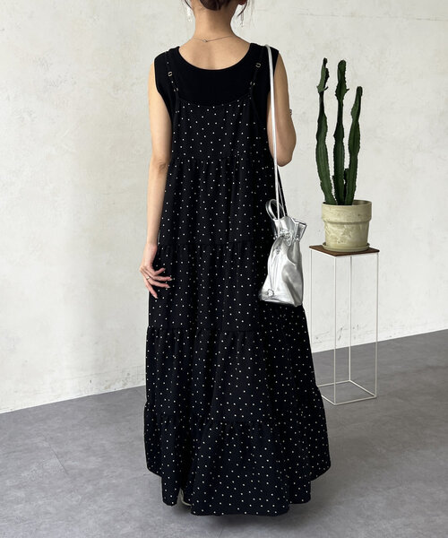 Chez toi（シェトワ）の「ドットキャミワンピース（ワンピース・レディース・ブラック/ベージュ/ネイビー/ブラック系その他・FREE）」の12枚目の写真
