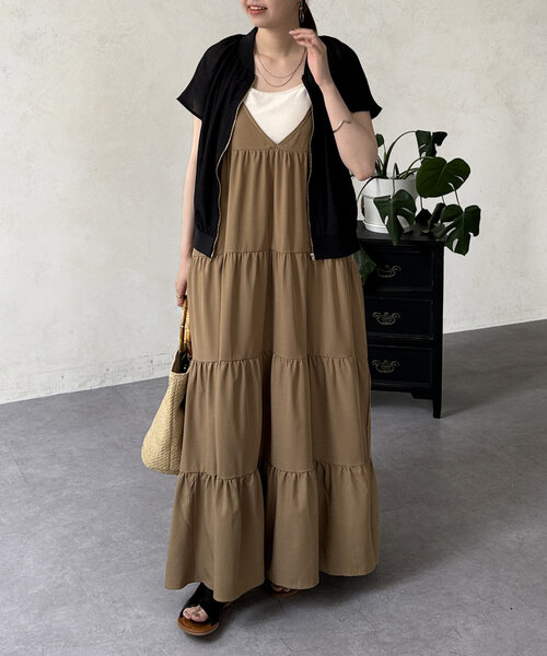 Chez toi（シェトワ）の「ドットキャミワンピース（ワンピース・レディース・ブラック/ベージュ/ネイビー/ブラック系その他・FREE）」の13枚目の写真