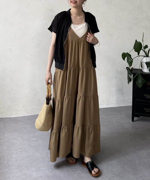 Chez toi（シェトワ）の「ドットキャミワンピース（ワンピース・レディース・ブラック/ベージュ/ネイビー/ブラック系その他・FREE）」の14枚目の写真