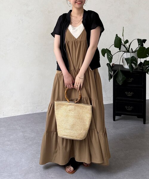 Chez toi（シェトワ）の「ドットキャミワンピース（ワンピース・レディース・ブラック/ベージュ/ネイビー/ブラック系その他・FREE）」の15枚目の写真