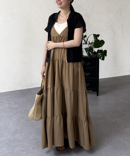 Chez toi（シェトワ）の「ドットキャミワンピース（ワンピース・レディース・ブラック/ベージュ/ネイビー/ブラック系その他・FREE）」の17枚目の写真