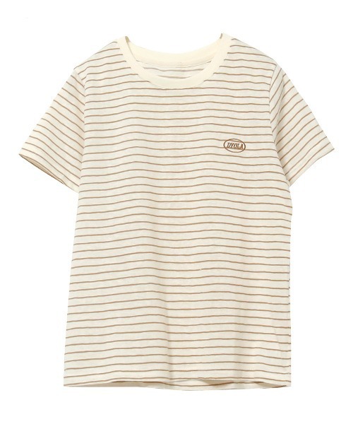 Rejoule(リジュール)の「ワンポイントロゴ刺繍 カラーボーダーTシャツ(Tシャツ/カットソー・レディース・ブラック/レッド/ベージュ・FREE)」の14枚目の写真