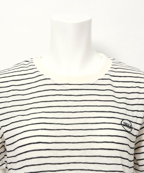 Rejoule(リジュール)の「ワンポイントロゴ刺繍 カラーボーダーTシャツ(Tシャツ/カットソー・レディース・ブラック/レッド/ベージュ・FREE)」の17枚目の写真