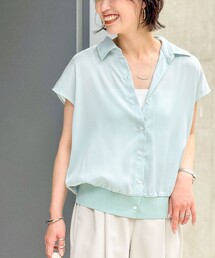 NOLLEY’S | 裾リブサテンシフォンフレンチシャツ(シャツ/ブラウス)