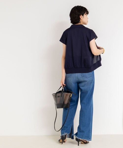 NOLLEY’S（ノーリーズ）の「裾リブサテンシフォンフレンチシャツ（シャツ/ブラウス・レディース・ミント/ネイビー/オフホワイト・38）」の19枚目の写真