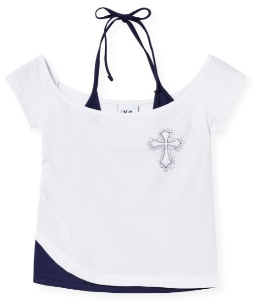 Midnight Move（ミッドナイトムーブ）の「A'GEM/9 × .kom 『MIDNIGHT MOVE/ミッドナイトムーブ』 AG CROSS T-SHIRT/AG クロス半袖Tシャツ（Tシャツ/カットソー・レディース・ホワイト/カーキ/チャコールグレー・FREE）」の17枚目の写真