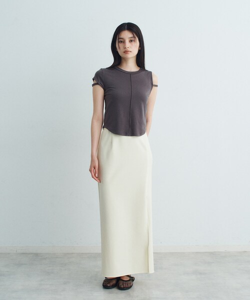 CODE A（コードエー）の「compact edge tee（Tシャツ/カットソー・レディース・ライトブルー/ホワイト/ライトイエロー系/ダークグレー・00）」の7枚目の写真