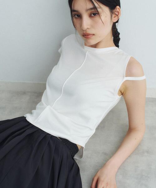 CODE A（コードエー）の「compact edge tee（Tシャツ/カットソー・レディース・ライトブルー/ホワイト/ライトイエロー系/ダークグレー・00）」の11枚目の写真