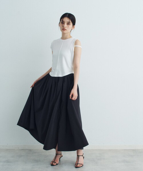 CODE A（コードエー）の「compact edge tee（Tシャツ/カットソー・レディース・ライトブルー/ホワイト/ライトイエロー系/ダークグレー・00）」の13枚目の写真