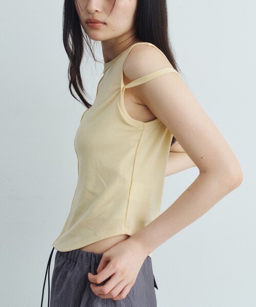 CODE A（コードエー）の「compact edge tee（Tシャツ/カットソー・レディース・ライトブルー/ホワイト/ライトイエロー系/ダークグレー・00）」の15枚目の写真