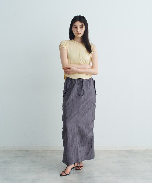 CODE A（コードエー）の「compact edge tee（Tシャツ/カットソー・レディース・ライトブルー/ホワイト/ライトイエロー系/ダークグレー・00）」の16枚目の写真