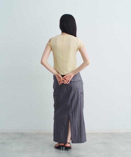 CODE A（コードエー）の「compact edge tee（Tシャツ/カットソー・レディース・ライトブルー/ホワイト/ライトイエロー系/ダークグレー・00）」の17枚目の写真