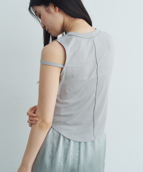 CODE A（コードエー）の「compact edge tee（Tシャツ/カットソー・レディース・ライトブルー/ホワイト/ライトイエロー系/ダークグレー・00）」の18枚目の写真